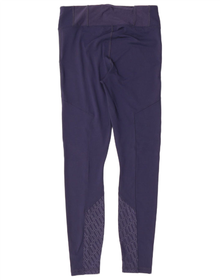 PUMA Womens Graphic Leggings UK 12 Medium  Navy Blue Polyester