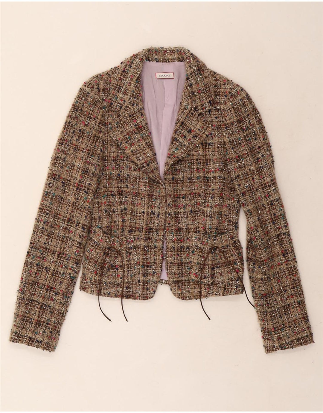 Max & Co. Dame blazerjakke UK 10 Small Beige Flecked Wool