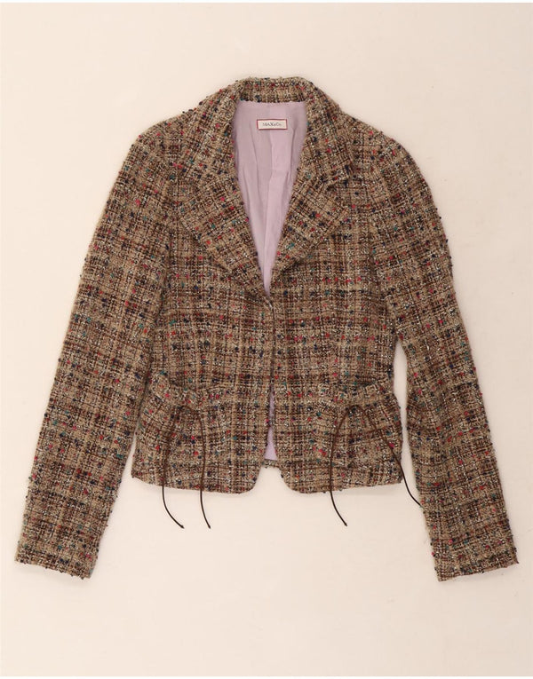Max & Co. Dame blazerjakke UK 10 Small Beige Flecked Wool
