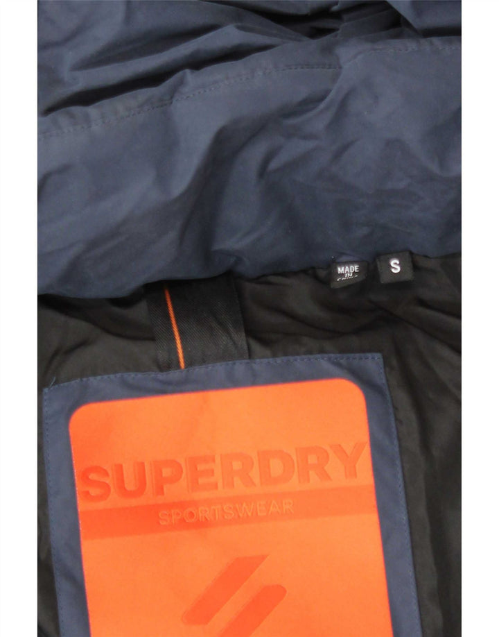 Superdry Herre hættepolstret jakke UK 36 Small Navy Blue Polyester