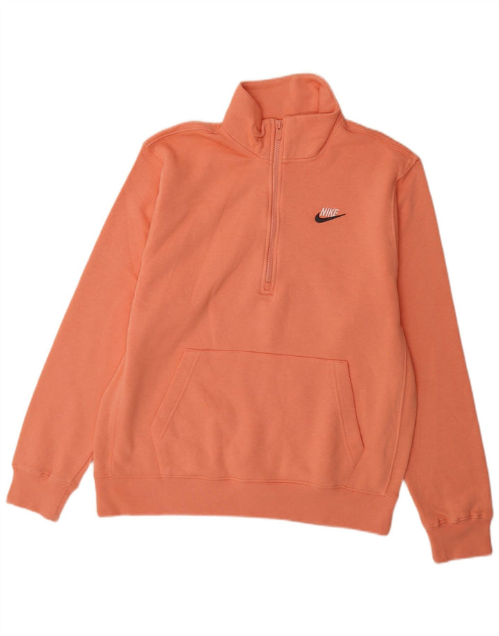 Nike Sweatshirt med lynlås til mænd Medium Orange Bomuld
