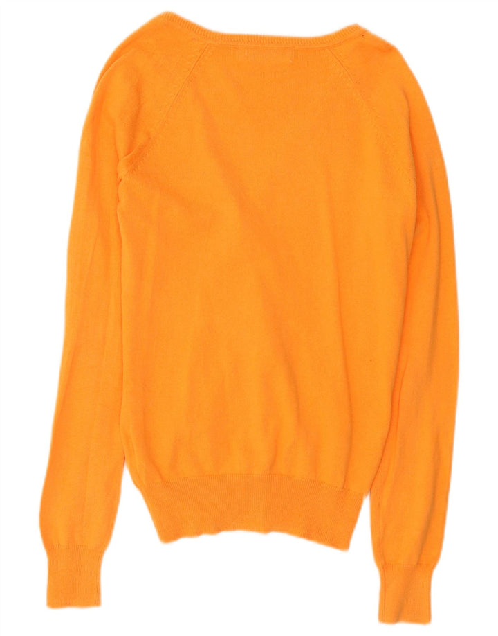 Zara Dame Cardigan Sweater UK 10 Small Orange Bomuld