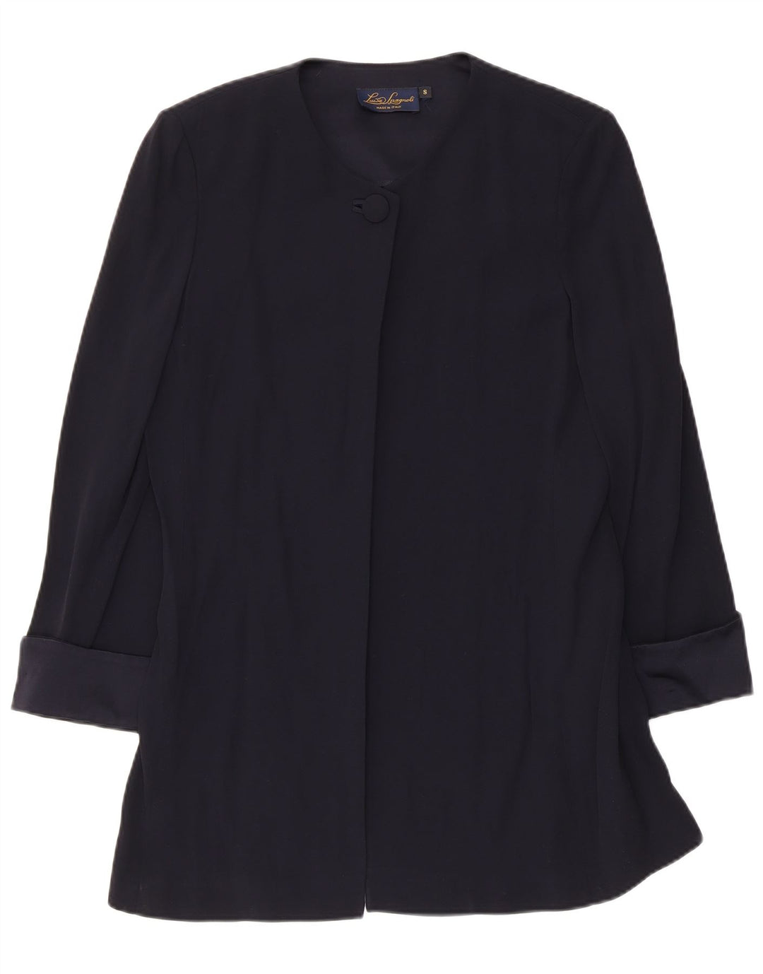 Luisa Spagnoli Dame Oversized Overfrakke UK 10 Small Navy Blue Acetate