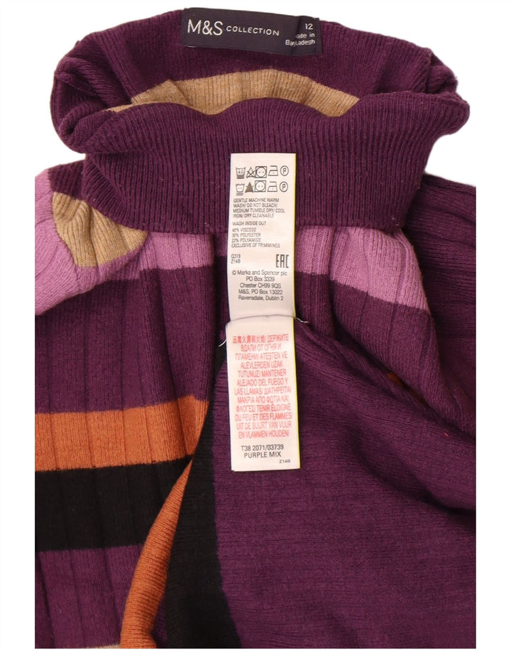 Marks & Spencer Dame Turtle Neck Sweater UK 12 Medium Purple