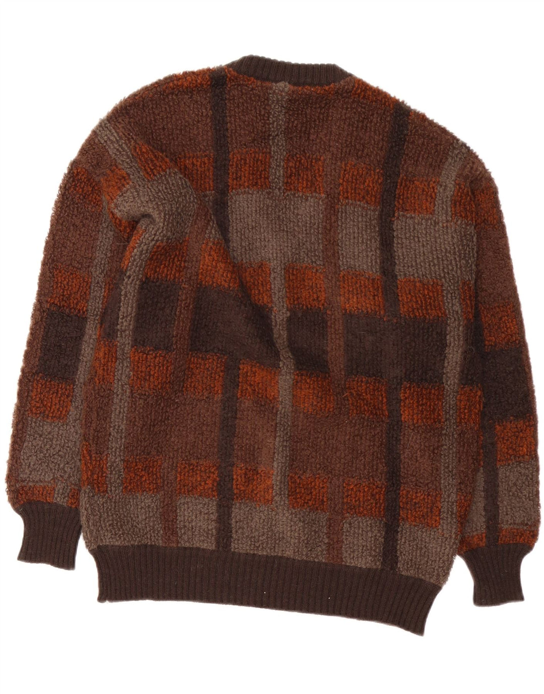 Bramante Herre V-hals sweater Medium Brun Check Retro