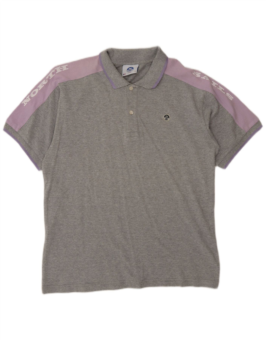 North Sails Herre Grafisk Polo Shirt Medium Grå Colourblock Bomuld