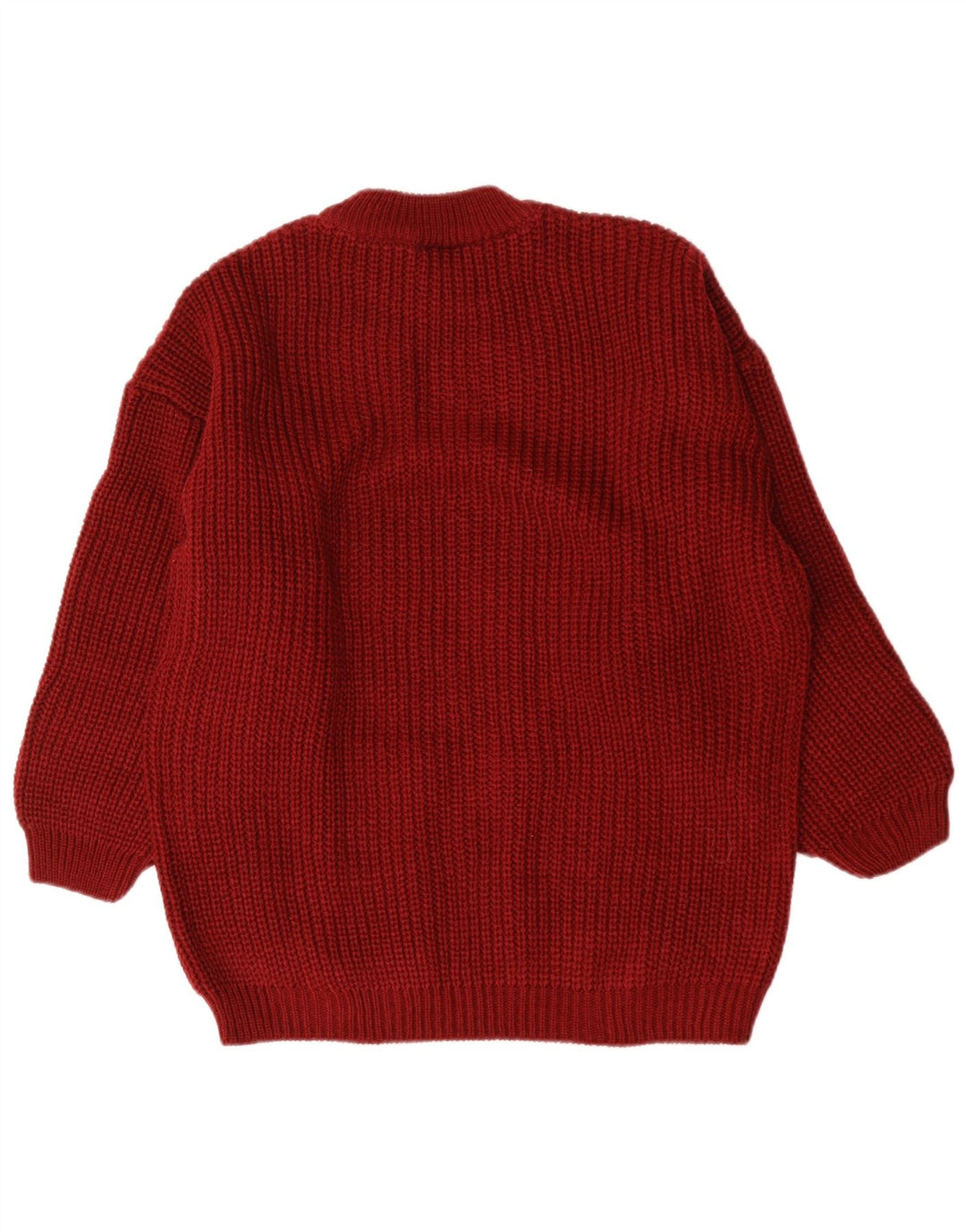 Vintage dame sweater med rund hals i overstørrelse EU 38/40 Medium Maroon