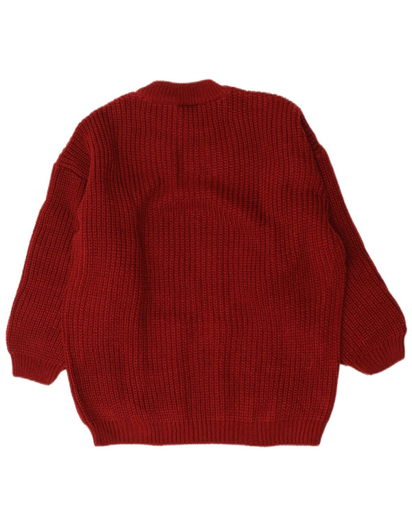 Vintage dame sweater med rund hals i overstørrelse EU 38/40 Medium Maroon