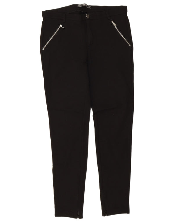 Zara Dame Trafaluc Slim Chino Bukser Large W30 L28 Sort Viscose