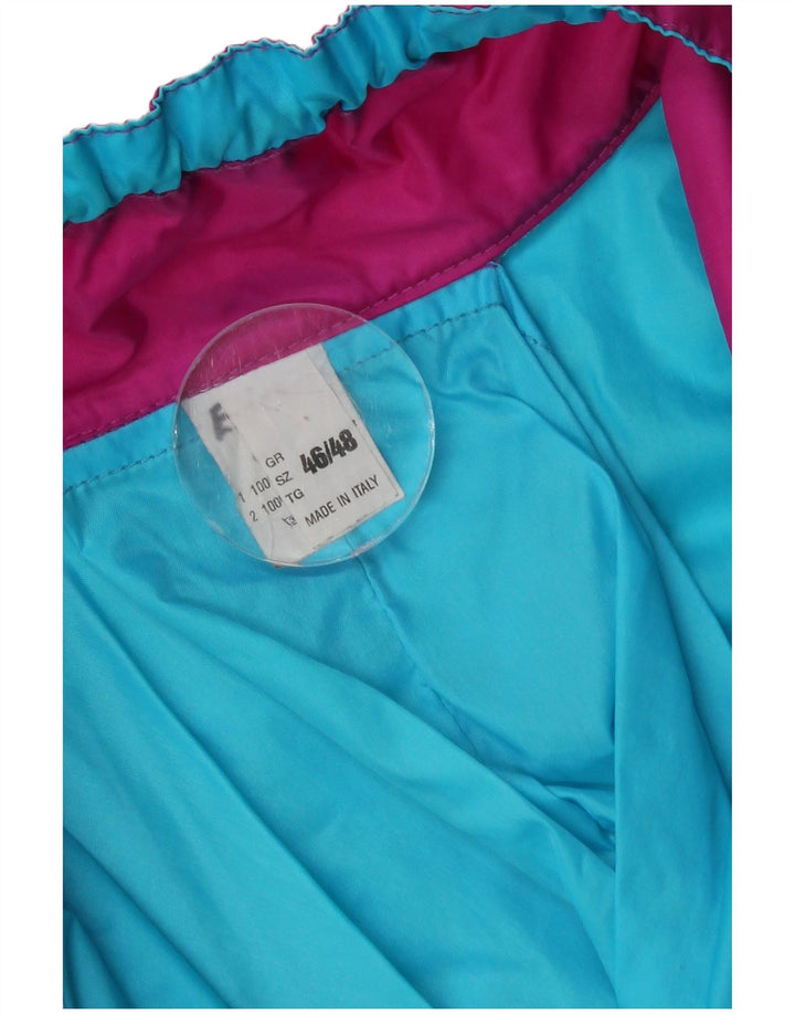 Vintage Herre grafisk skijakke UK 46/48 2XL Blå Colourblock Polyamid