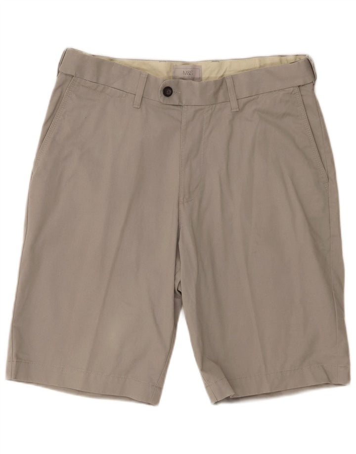 Marks & Spencer Chino Shorts til mænd W34 Large Grå Bomuld