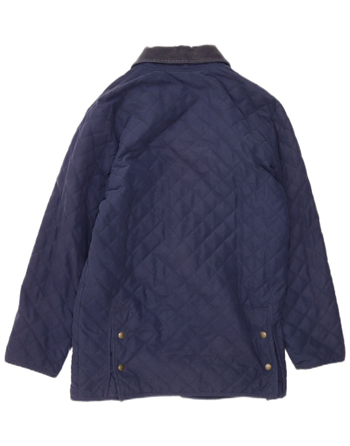 Lafont Dame Loose Fit Quilted Jacket UK 10 Small Navy Blue Polyester