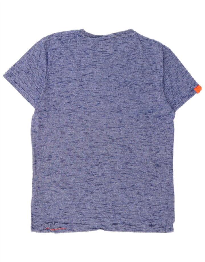SUPERDRY Herre T-shirt Top Medium Blue Flecked Bomuld