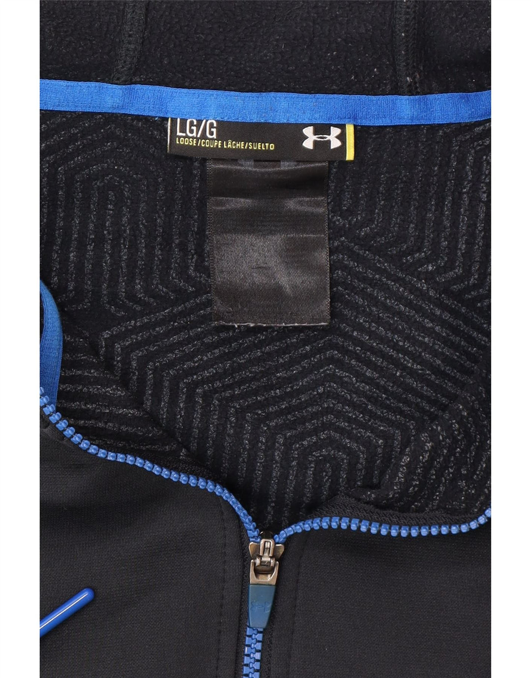 UNDER ARMOUR Herre grafisk hættetrøje med lynlås, stor sort