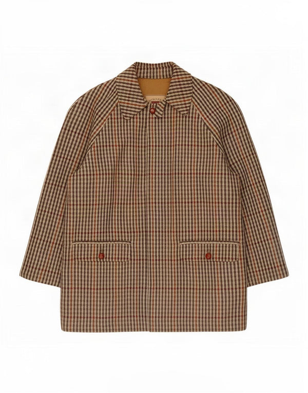 Norton & Wilson Mens Overcoat IT 52 XL Beige Check