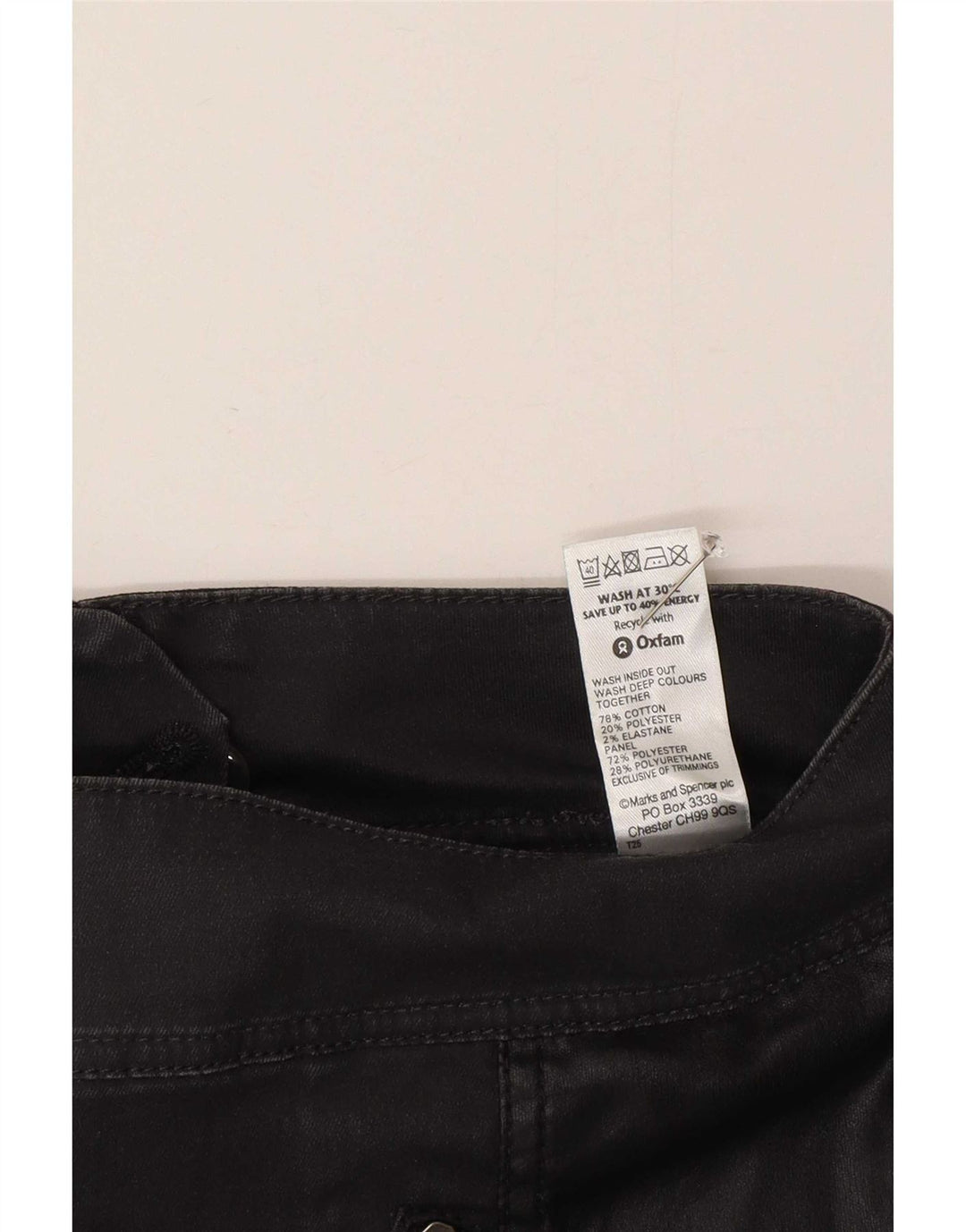 Marks & Spencer Pencil Nederdel til kvinder UK 8 Small W30 Black Bomuld