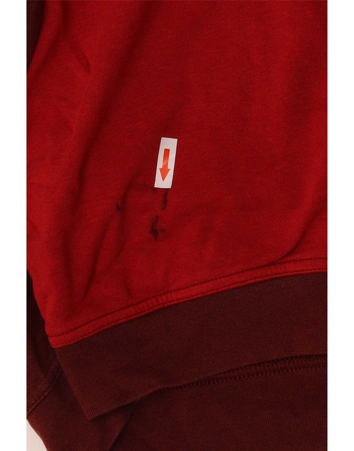 Nike Grafisk Sweatshirt Jumper UK 14 Medium Rød Colourblock Bomuld