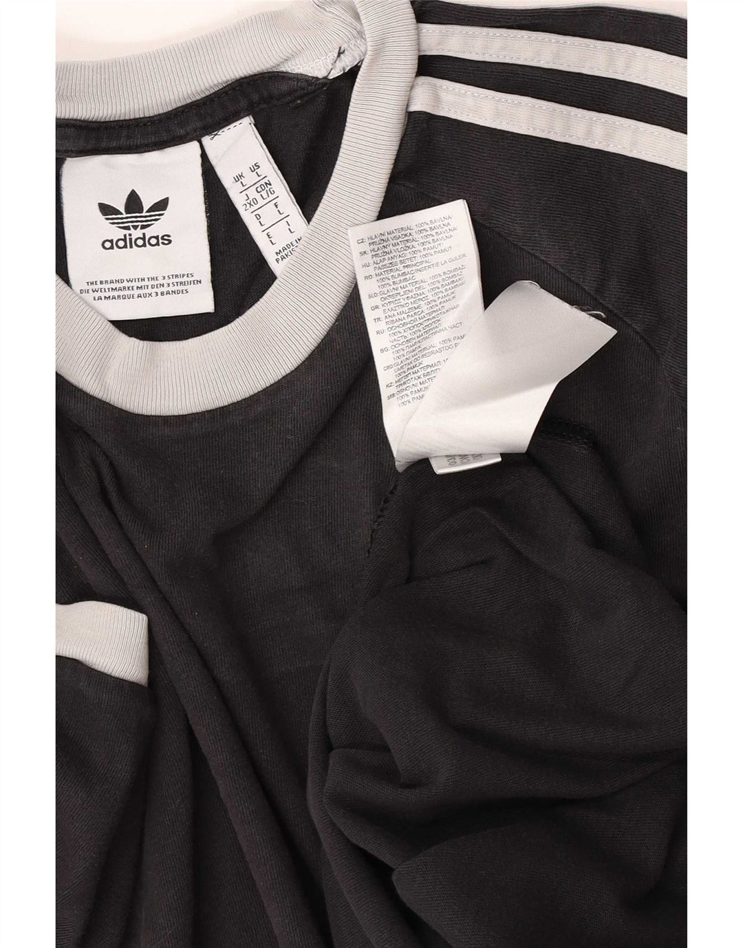 Adidas Herre T-Shirt Top Stor Sort Bomuld