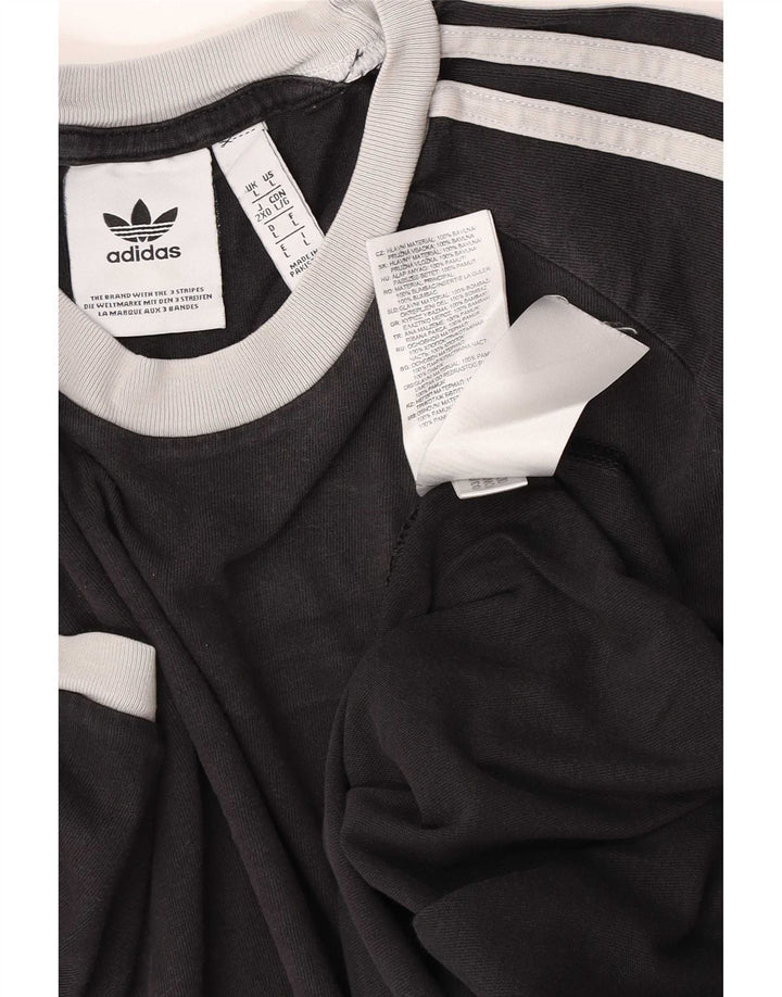 Adidas Herre T-Shirt Top Stor Sort Bomuld
