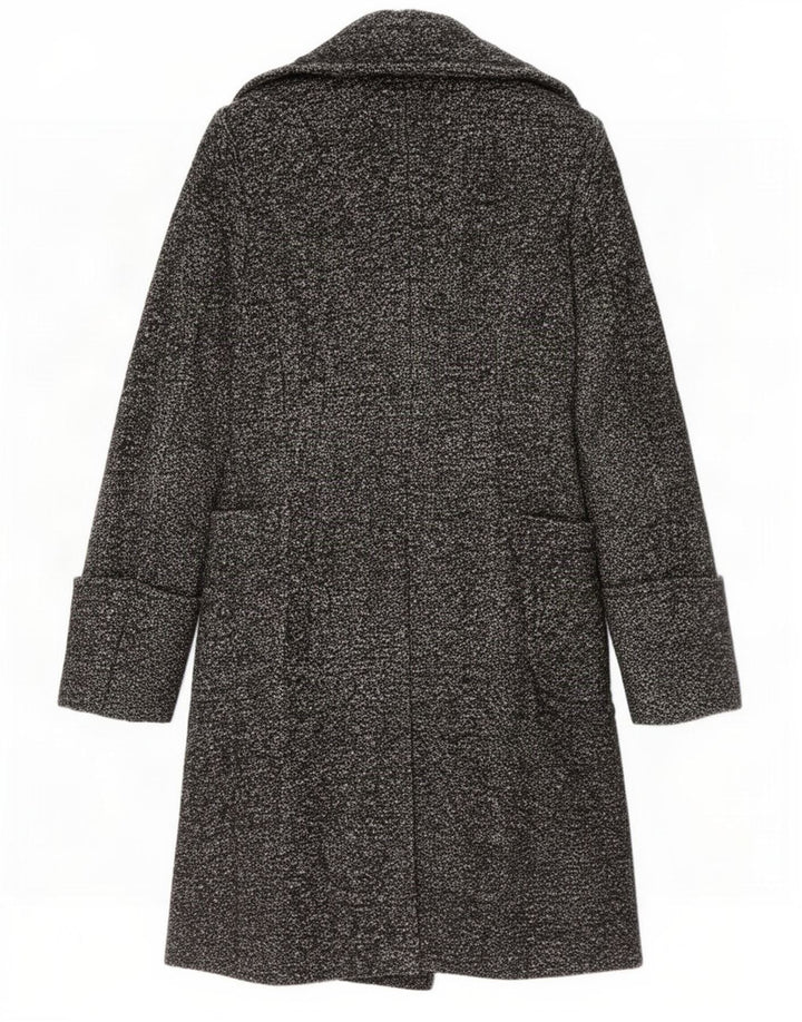 Benetton Dame Dobbeltradet Frakke UK 8 Small Grey Flecked