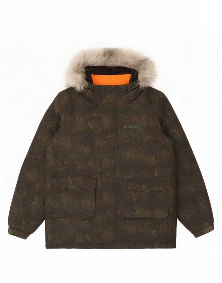 Mountain Warehouse Boys Windbreaker Jacket 12-13 år Khaki Camouflage