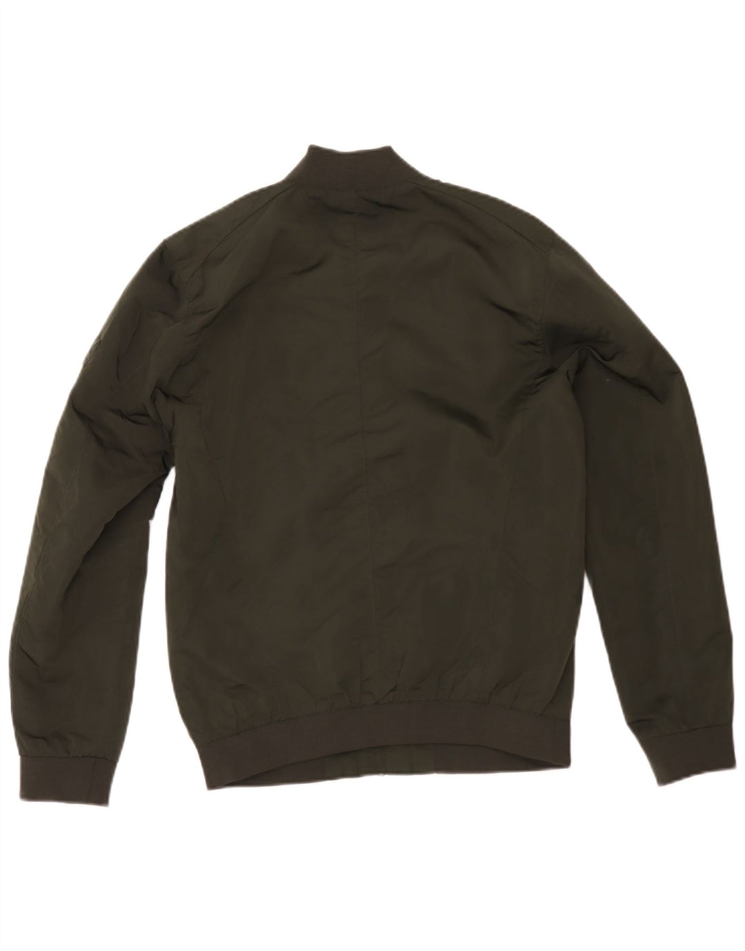 Zara Herre Bomber Jacket UK 38 Medium Khaki Polyester