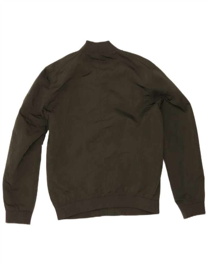 Zara Herre Bomber Jacket UK 38 Medium Khaki Polyester
