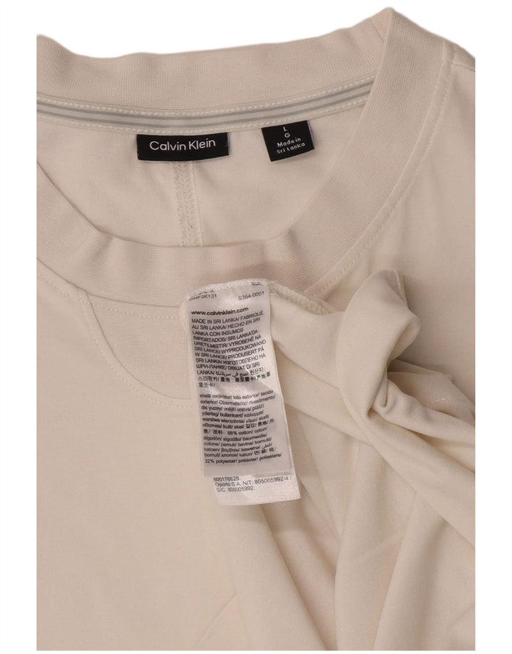Calvin Klein Herre T-Shirt Top Stor Hvid Bomuld
