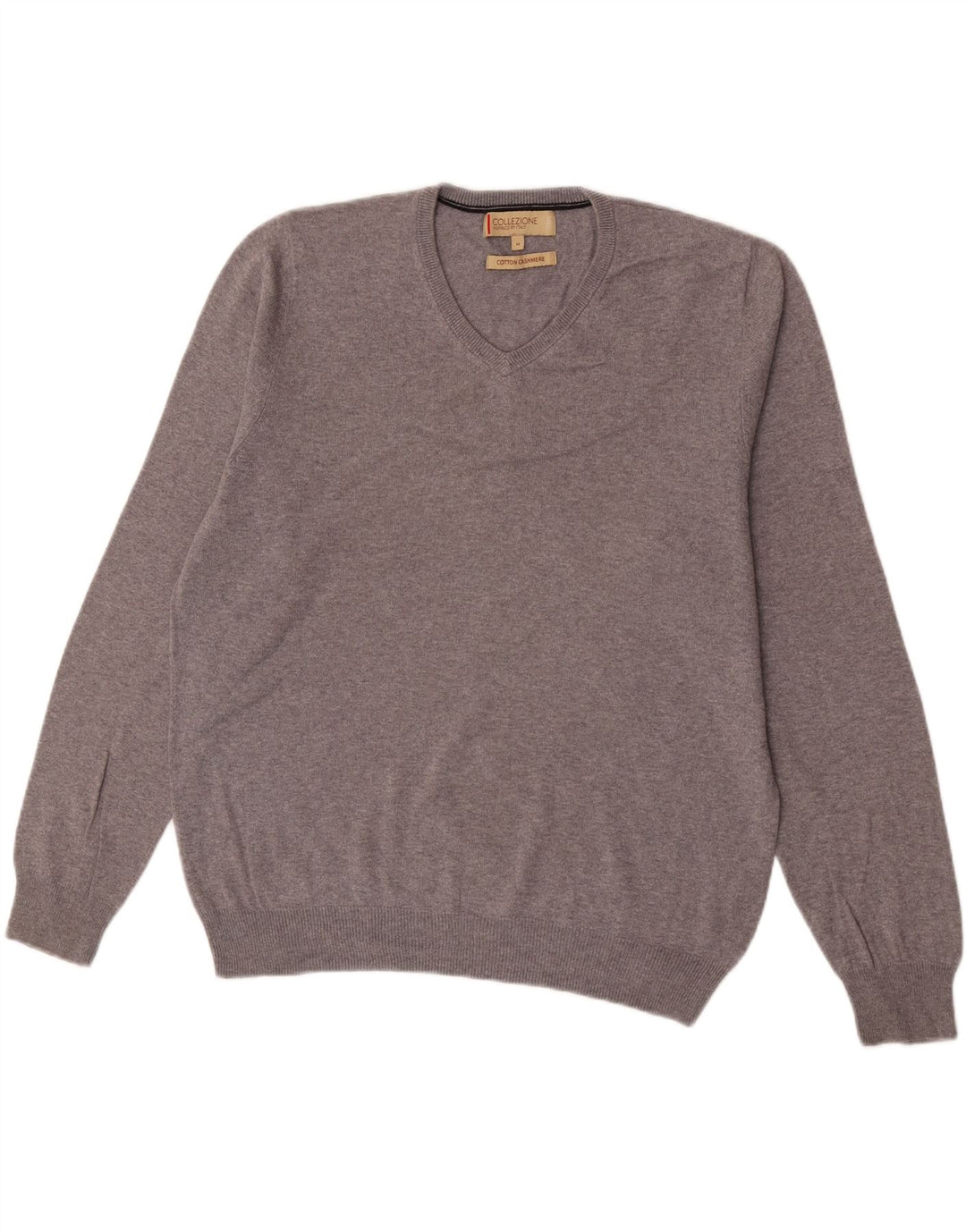 Marks & Spencer Herre V-hals sweater mellemgrå bomuld