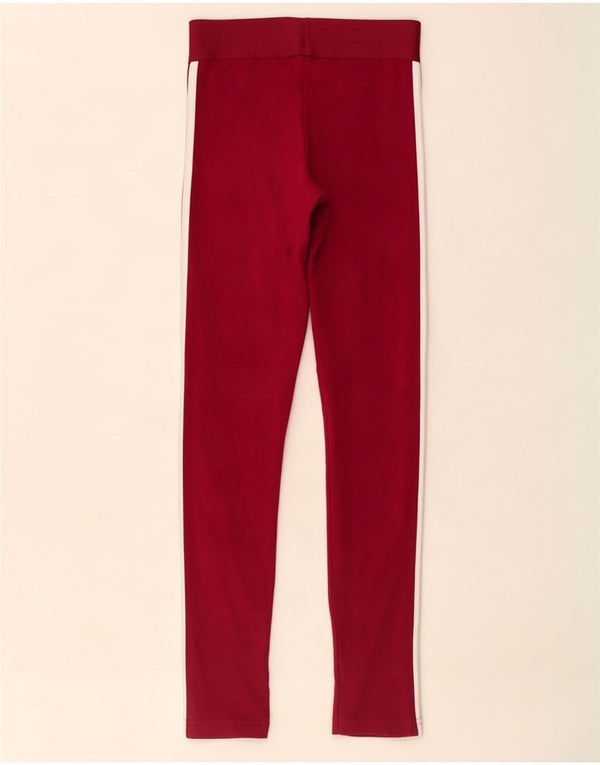 Adidas Dame Leggings UK 4/6 XS Bourgogne bomuld