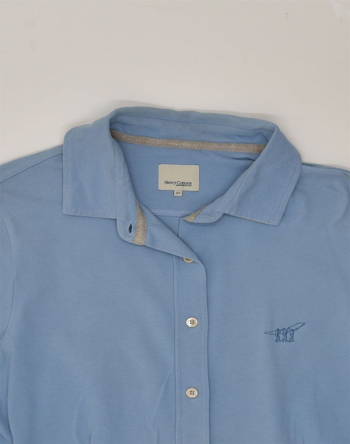 HENRY COTTONS Womens Shirt IT 50 XL Blue Cotton | Vintage Henry Cottons | Thrift | Second-Hand Henry Cottons | Used Clothing | Messina Hembry 