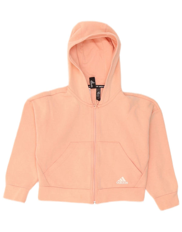 Adidas Girls Crop Hættetrøje med lynlås 9-10 år Pink Bomuld
