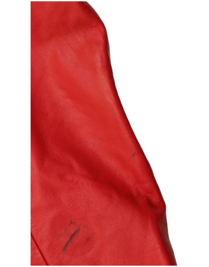 Vintage dame læder racerjakke EU 40 Medium rødt læder