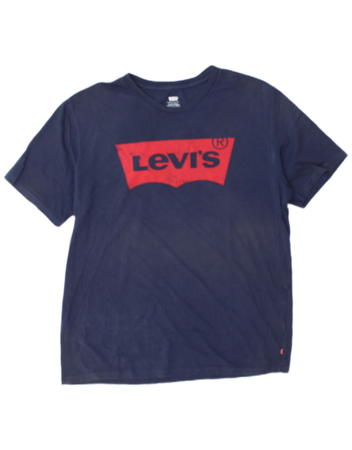 Levi's Herre grafisk T-shirt top XL marineblå
