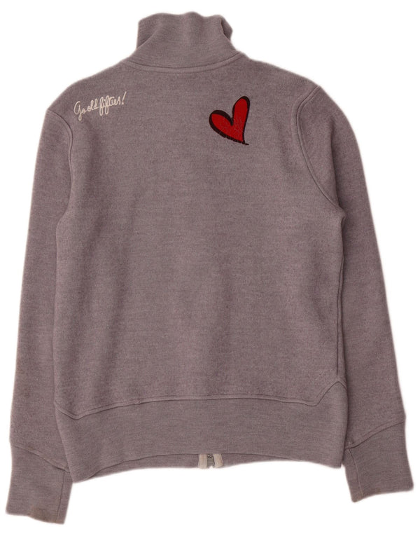 Sweet Years Dame grafisk cardigan sweater UK 18 XL Grå Uld