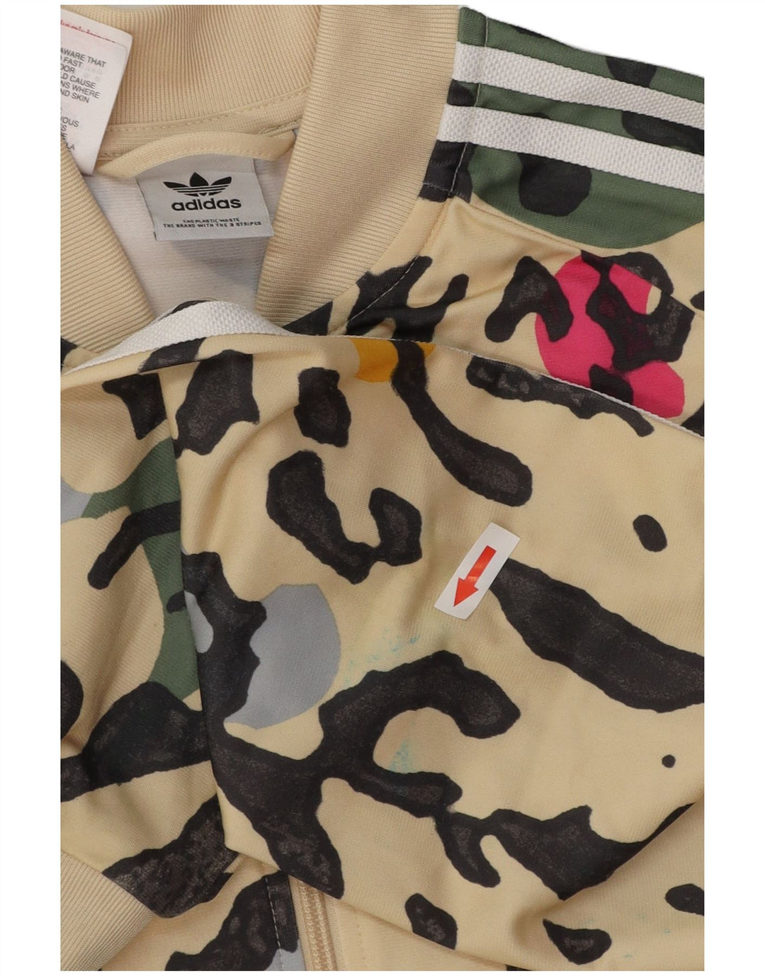 ADIDAS Pigetræningsdragt Topjakke 15-16 År Beige Dyreprint Polyester