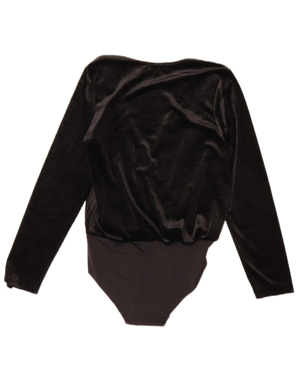 Zara Womens Velour Bodysuit UK 14 Medium Sort Polyamid