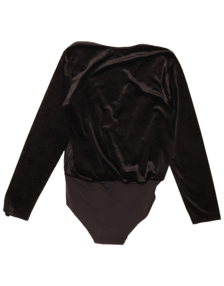 Zara Womens Velour Bodysuit UK 14 Medium Sort Polyamid