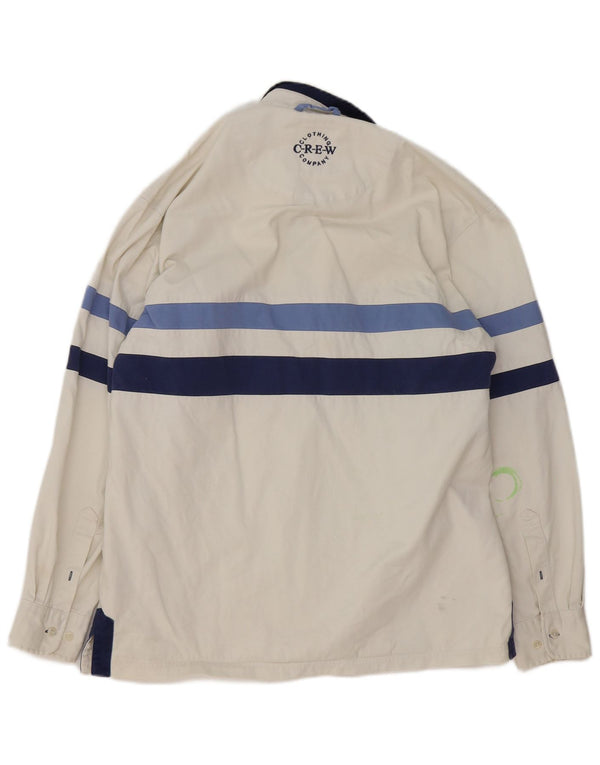 Crew Clothing Herre Pullover Shirt Medium hvid stribet bomuld