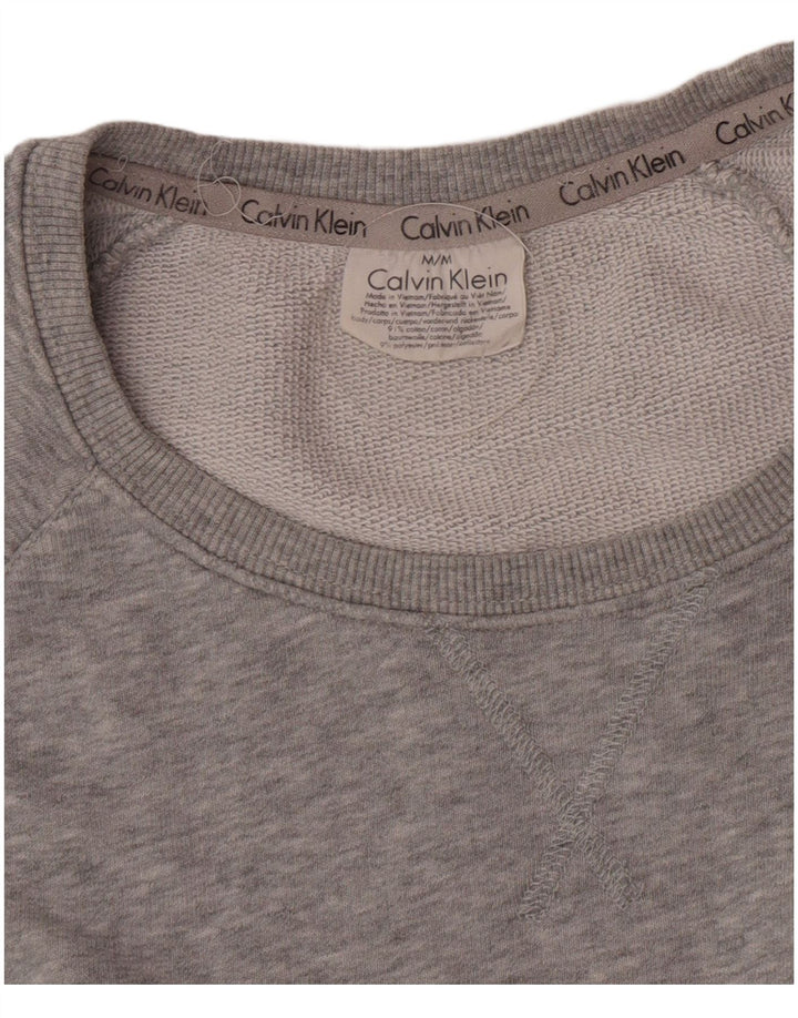 Calvin Klein Herre Grafisk Sweatshirt Jumper Medium Grey Flecked Bomuld