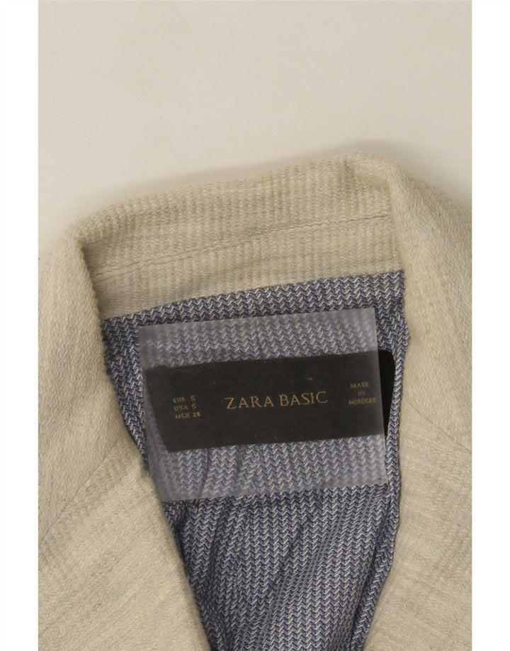 Zara Dame 1 Knap Blazer Jacket UK 10 Small Beige