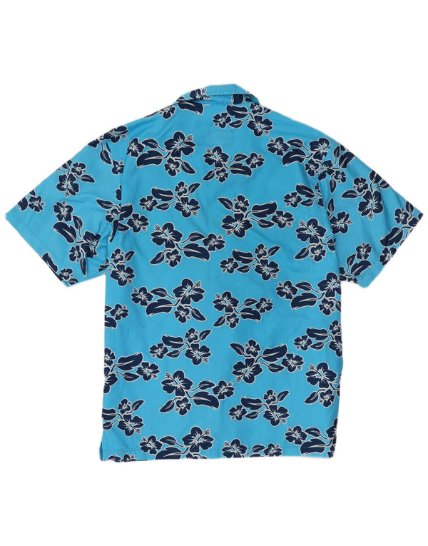 Astrolabio Herre Kortærmet Skjorte Large Blue Floral Polyester