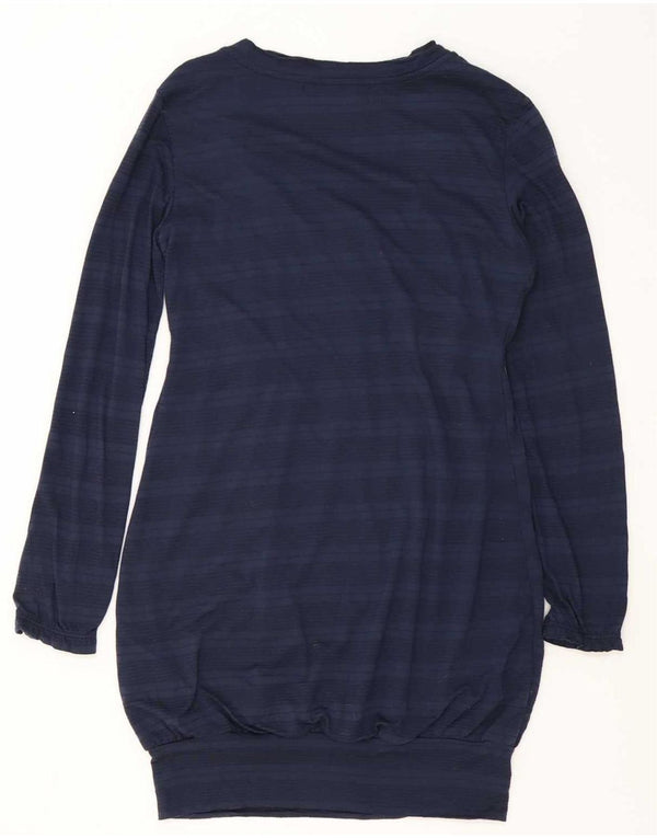 Desigual Dame Langærmet Bubble Dress UK 14 Large Navy Blue Polyester