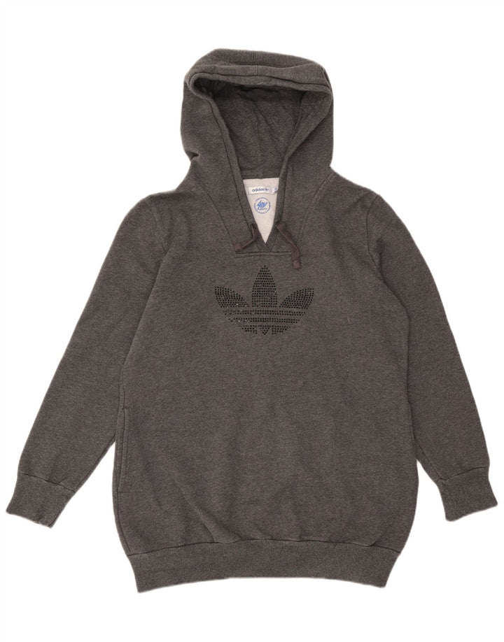 Adidas Graphic Hoodie Jumper UK 16 Large Grå Polyester