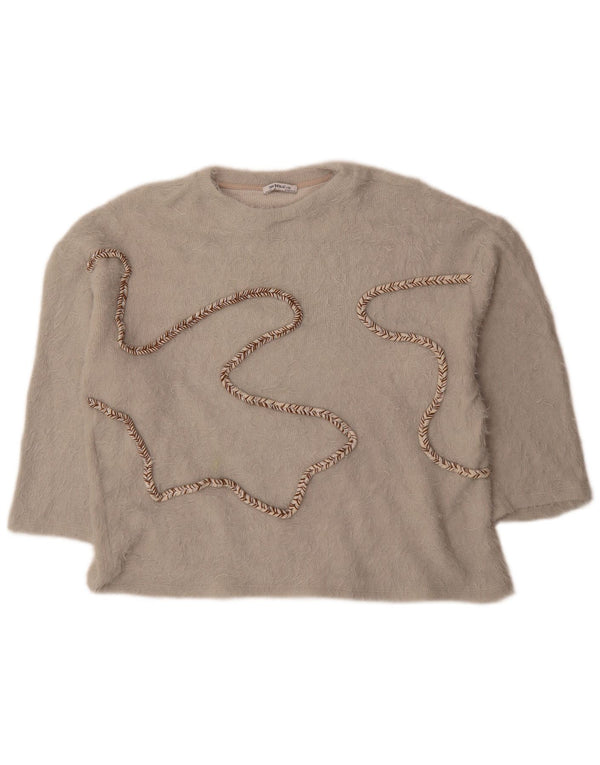 Zara Dame Trafaluc 3/4-ærmet sweater med rund hals, UK 14 mellemgrå