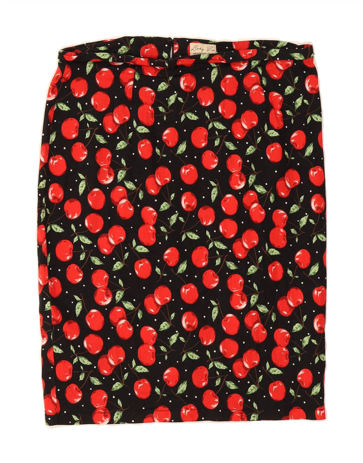 LINDY BOP Womens Abstract Pattern Straight Skirt UK 18 XL W34  Black Vintage Lindy bop and Second-Hand Lindy bop from Messina Hembry 