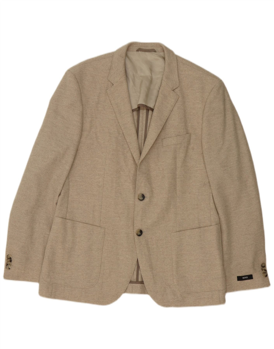 Hugo Boss Herre 2-knaps blazerjakke EU 52 XL Beige Virgin Wool