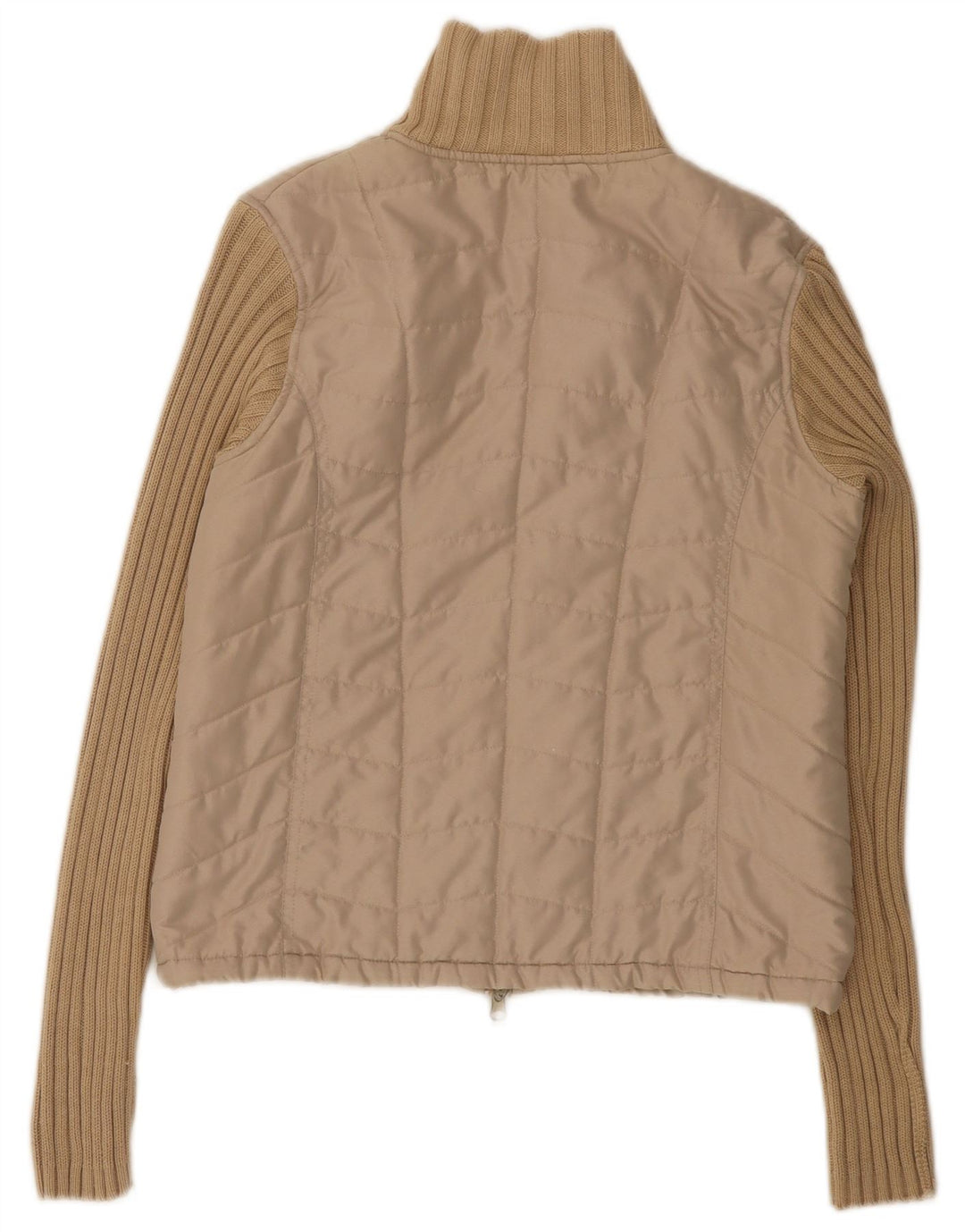 Vintage bomberjakke til kvinder EU 36 lille beige polyester