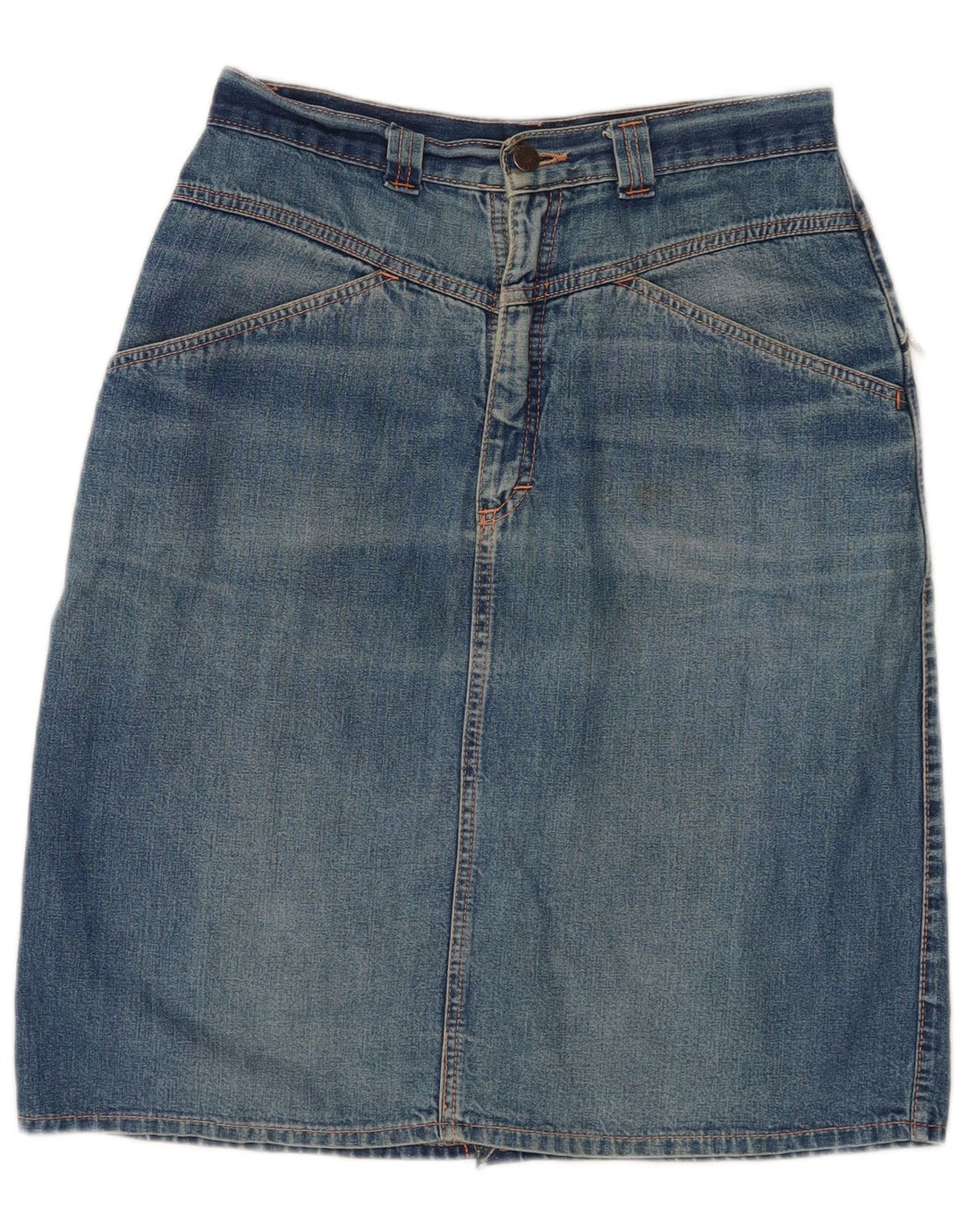 VINTAGE Womens Denim Skirt W28 Medium Blue