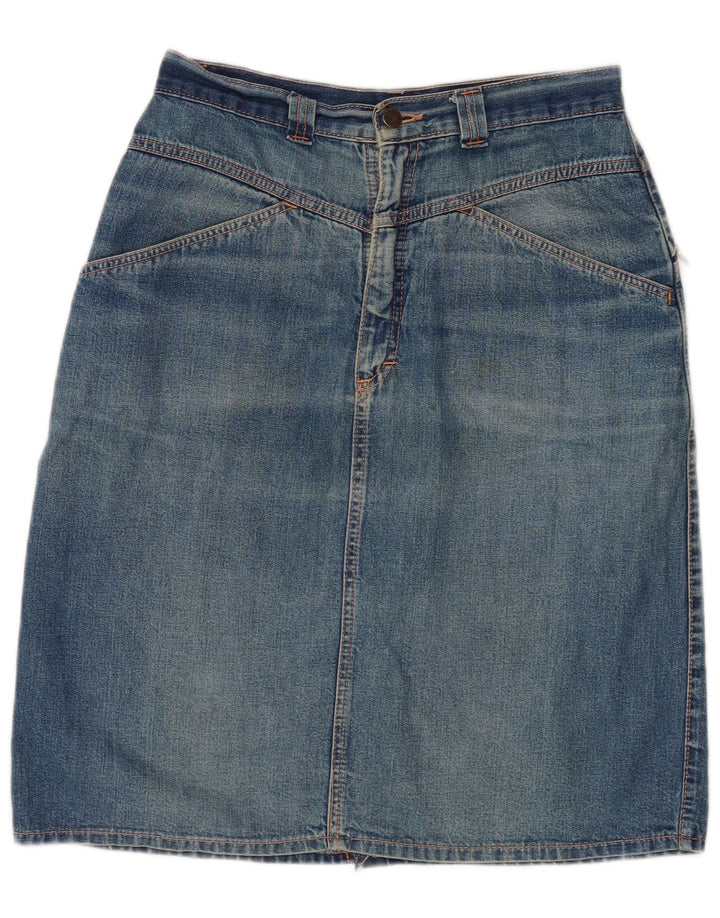 VINTAGE Womens Denim Skirt W28 Medium Blue